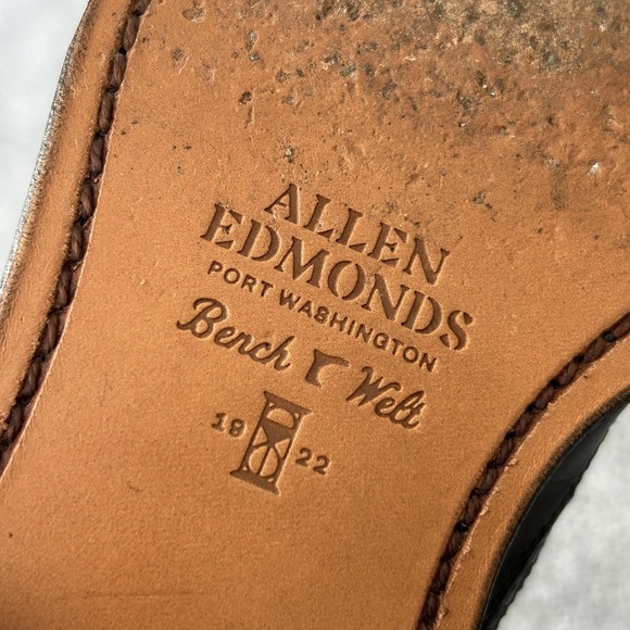 Allen Edmonds McAllister‎ Black Wingtip Oxford Bench Welt Shoes Mens 7.5 D USA main image 8